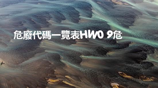 危廢代碼一覽表HW0 9危險(xiǎn)廢棄物處理的專(zhuān)業(yè)之道？